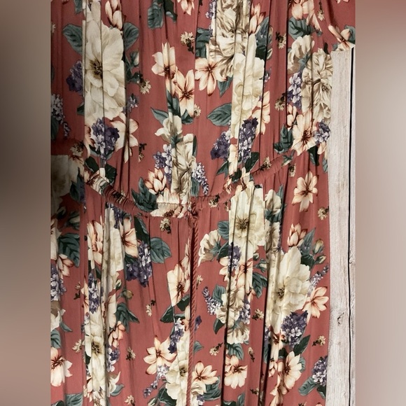 Torrid pink floral Midi dress with pockets - 1X - Picture 6 of 6